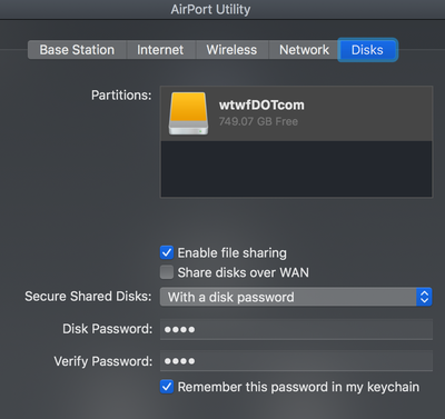 airport Utility settings